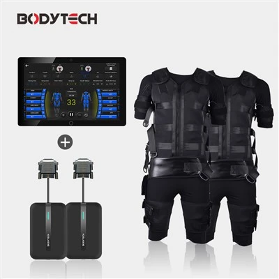 Fitness Electrostimulation EMS Session With Electrical Stimulation Suit For Studio